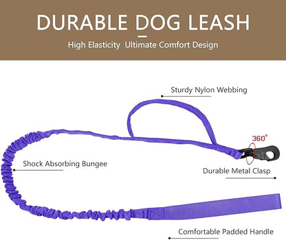 DAGANXI Tactical Dog Collar, Adjustable Military Training Nylon Dog Collar with Control Handle and Heavy Metal Buckle for Medium and Large Dogs, with Patches and Airtags Case (Purple-Set, M)