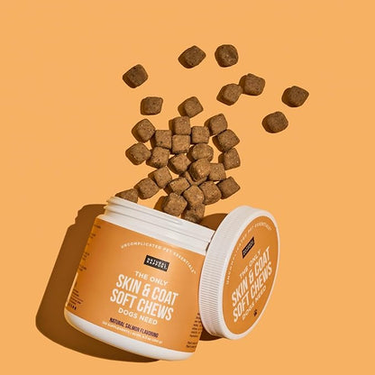 Natural Rapport Dog Skin and Coat Supplement - The Only Skin and Coat Soft Chews Dogs Need - 120ct Treats that Contain Salmon Oil and Omegas 3, 6, & 9