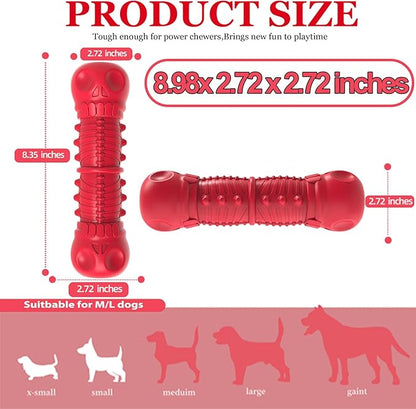 ZIKATON Dog Squeaky Toys for Aggressive Chewers, Durable Chew Toys for Large Medium Breed Dog, Dog Toys, Tough Durable Dogs Toys with Natural Rubber