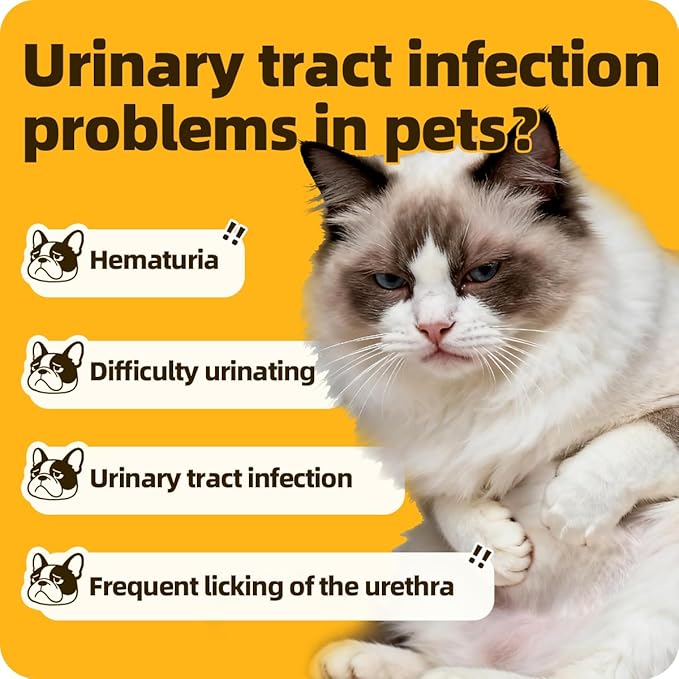 Urinary Tract Supplement for Urinary Tract Health, Infection Treatments, Bladder Health, Dog UTI, Bladder Stones, Incontinence Support, Pain Relief for Cats and Dogs 0.84 Fl Oz (1 Bottle)