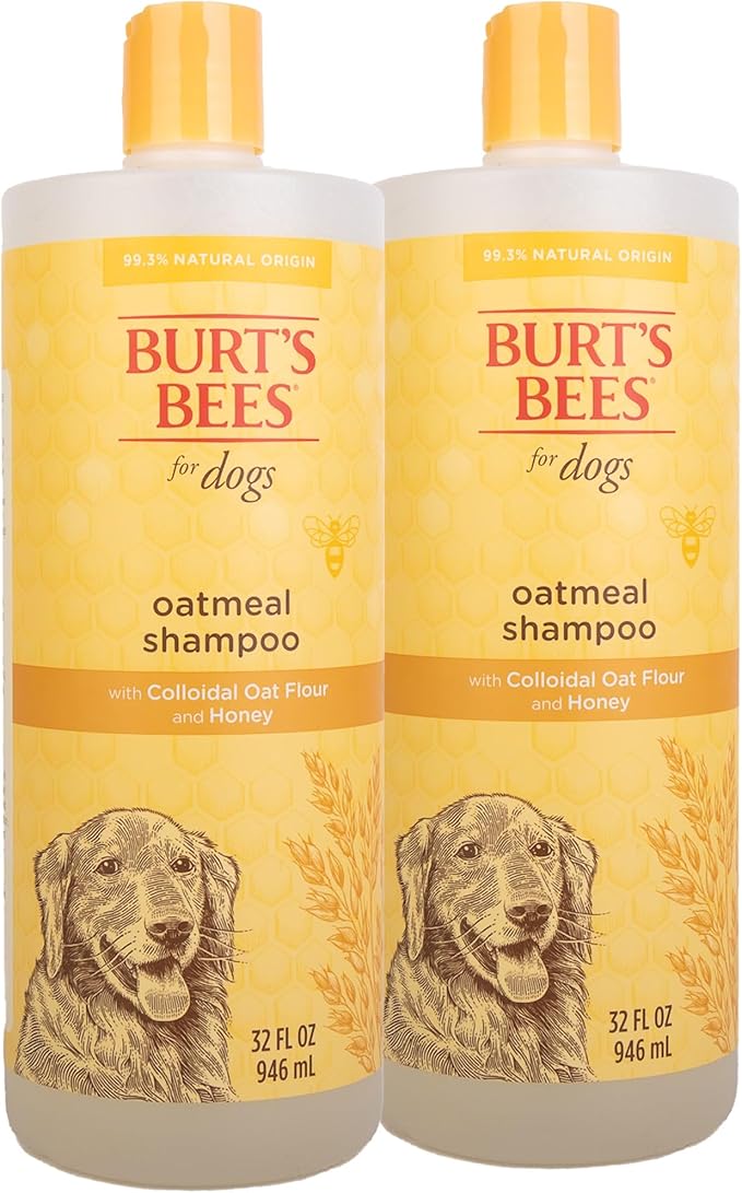 Burt’s Bees for Pets Oatmeal Dog Shampoo with Honey, Soothing Dog Shampoo for Itchy and Sensitive Skin, pH Balanced Formula that Gently Cleans and Moisturizes Dog Coats, 32 Fl Oz - 2 Pack