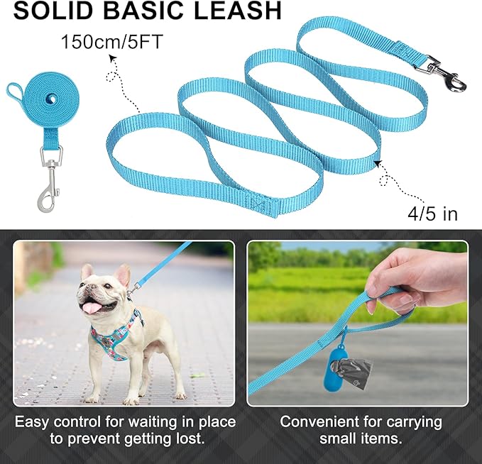 BEAUTYZOO Step in Dog Harness Collar and Leash Set for Small Medium Large Dogs, No Pull No Choke Puppy Harness, Soft Mesh Reflective Pet Padded Vest Adjustable for Doggie Girl or Boy,French Bulldog