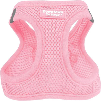 Downtown Pet Supply Step-in Dog Harness – No Pull, Adjustable Padded Mesh with Reflective Trim, Secure Buckle Strap – Comfortable & Breathable Small Dog Harness, Small, Baby Pink