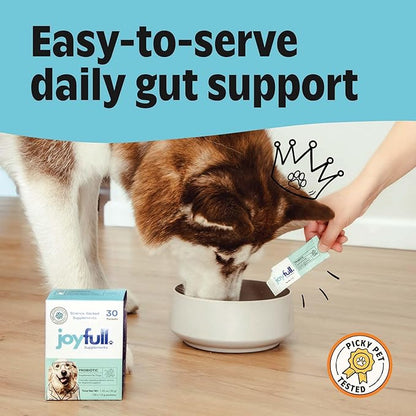 Joyfull Probiotics for Dogs - Supports Gut Health, Immune System, Occasional Diarrhea, Digestive Health, Gas & Bloating - 30 Packets of 1g Powder Probiotics