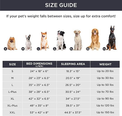 Bedsure L Plus Orthopedic Dog Bed for Large Dogs - Washable Dog Cat Bed Waterproof, L Plus Big Comfort Dogs Couch Sofa with Washable Removable Cover, Pet Bed with Nonskid Bottom, Plaid-Brown, 38"