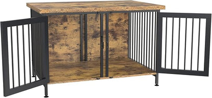 GDLF Double Dog Crate with Divider for 2 Small or 1 Dog, Furniture Style Kennel Indoor Cage with Removable Panel (Int.dims:36.2”Wx24.5”Dx21”H)