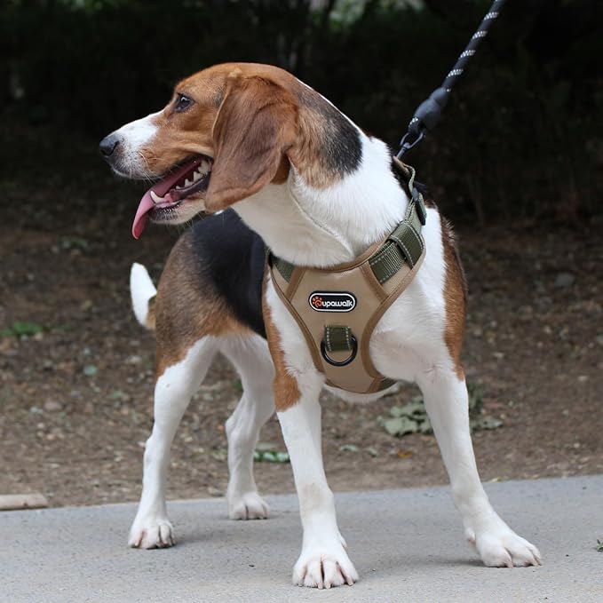 XL Tactical Dog Harness No Pull Adjustable Puppy Vest Collar for Large Dogs, Heavy Duty Oxford Training Harnesses with Handle, Medium and Small Size Reflective Pet Collars for Walking, Running