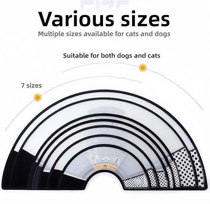 Cone for Dogs to Stop Licking, E Collar for Dogs After Surgery, Dog Recovery Collars & Cones - Safe Physical Barrier, Easy to Clean, Comfortable Wear, Promote Wound Healing, Prevent Self-Mutilation