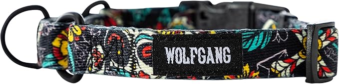 Wolfgang Heavy Duty Martingale Dog Collar with Quick Release Nylon Buckle for Walking & Training, LosMuertos Print, Extra Large