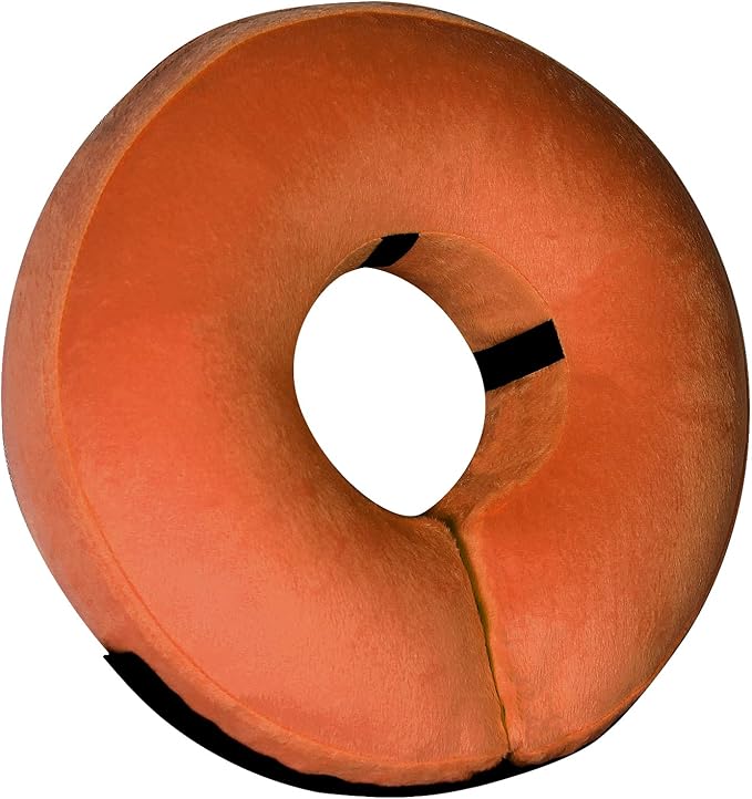 Inflatable Dog Cone Collar-Soft Protective Cone for Surgery, Donut Collar for Large, Medium, Small Dogs and Cats (Orange, Small)