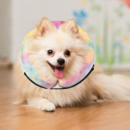 Dog Cone, Y-blue Dog Cone Collar Inflatable Puppy Neck Collar(Pink Blue, S)