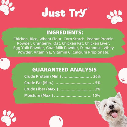 Just Try 15 OZ Dog Biscuits Cranberry Flavor Urinary Tract Health Training Treats Healthy Dog Treats