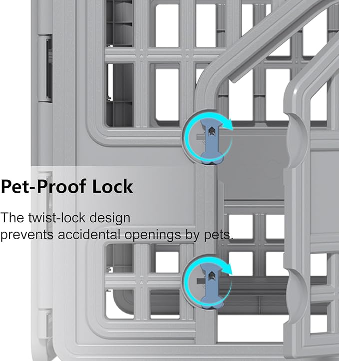 4-Panel Dog Pen Indoor Resin Dog Crate Easy Assemble, Fold It Down, for Dogs Indoor Small, Portable Dog House for Puppies
