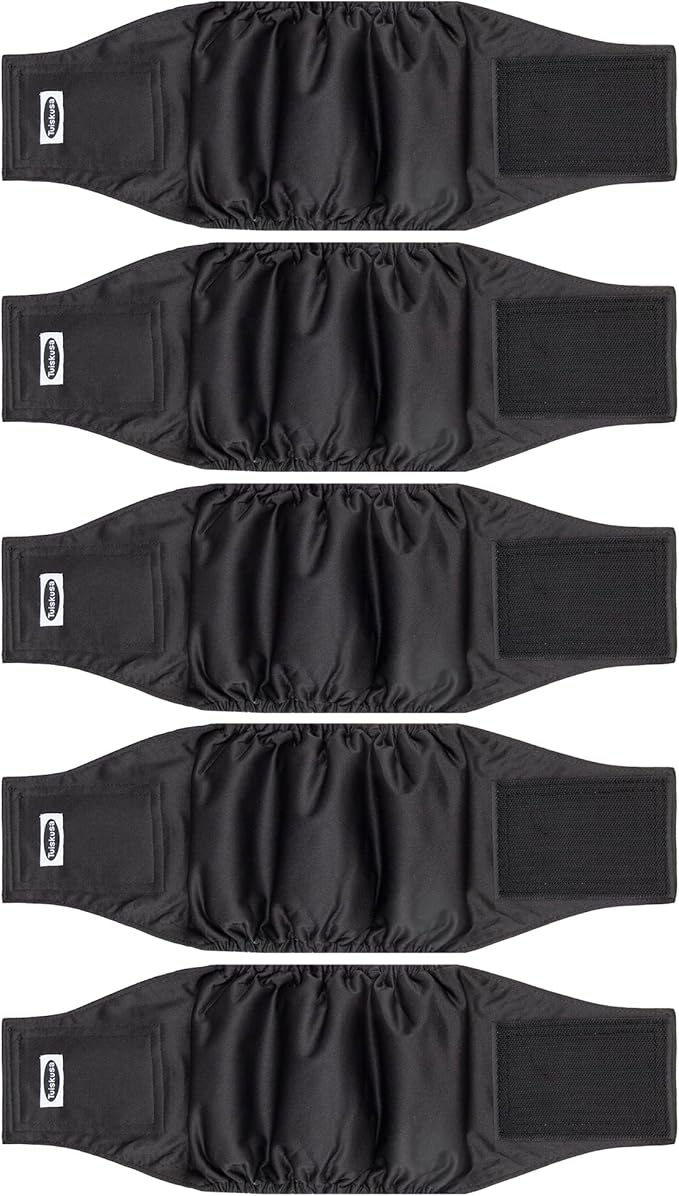 Tuiskusa Male Dog Diapers, High Absorbing Dog Belly Bands for Male Dogs, Washable Reusable Dog Male Wraps(5 Pack)