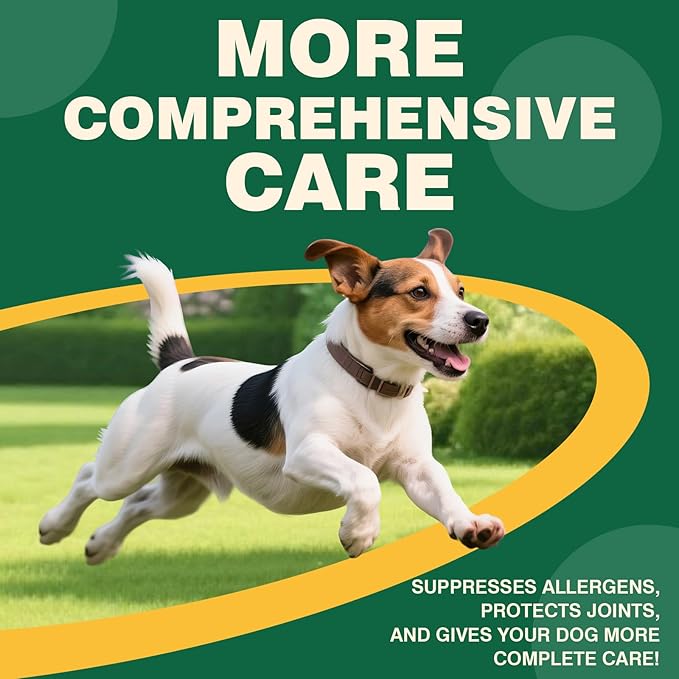 Dog Allergy Chews 400PCs with Turmeric, Digestive Enzymes Supports Seasonal Allergy Relief, Itchy Skin, Joint Health Anti-Itch Supplement for Allergic Dogs Aids Post-Surgery Recovery Senior Mobility