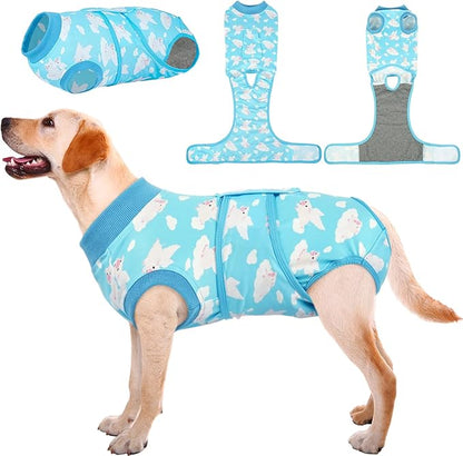 Kuoser Recovery Suit for Dogs Cats After Surgery, Professional Pet Recovery Shirt Dog Abdominal Wounds Bandages, Substitute E-Collar & Cone,Prevent Licking Dog Onesies Pet Surgery Recovery Suit