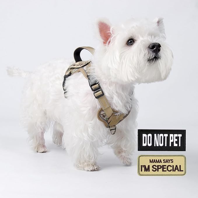 Tactical Dog Harness for Small Dog - Reflective Puppy Pet Vest No Pull Military Service Dog Vest with Vertical Handle XS Dog Harness for Outdoor Training