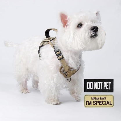 Tactical Dog Harness for Small Dog - Reflective Puppy Pet Vest No Pull Military Service Dog Vest with Vertical Handle XS Dog Harness for Outdoor Training