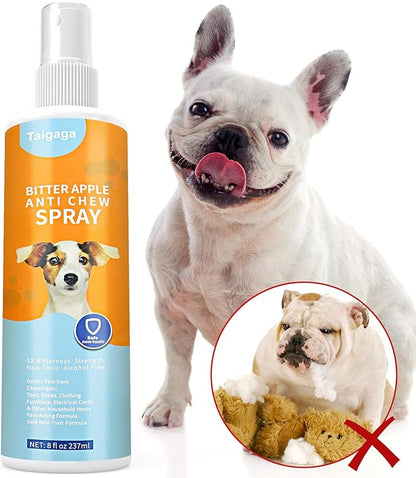 No Chew Spray for Dogs 237 ML, Bitter Apple Spray for Dogs to Far Away Chewing, Cats and Dogs Training Behavior Aids, Keep Away Destructive Chewing Licking