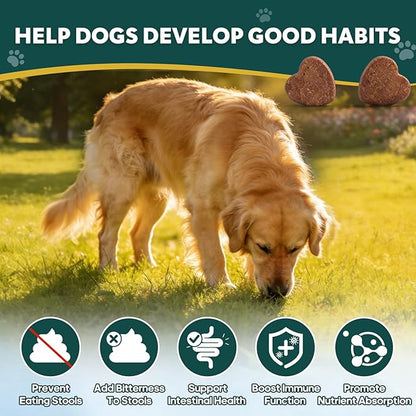 No Poo Chews Coprophagia Deterrent for Dogs, No Poop Eating Deterrent for Dog Provent Stop Dog from Eating Poop Supplement with Digestive Enzymes and Probiotics - 120 Ct
