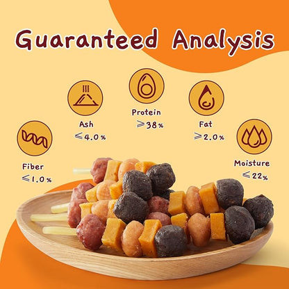 Jungle Calling Dog Treats,Dogs Kabob with Cod Stick, Rawhide-Free Chews, Made with Chicken, Duck, Beef, Sweet Potato and Pumpkin (Pack of 2)