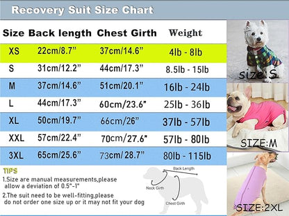 Dog Surgery Recovery Suit - After Spay, Abdominal Wounds Post Surgical Recovery, Anti Licking Breathable Dog Onesies for Small, Medium & Large Pet, Alternative Bandages Cone E-Collar