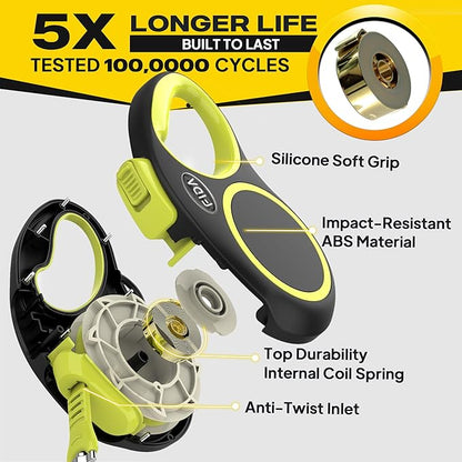 Fida Retractable Dog Leash, Reflective 16ft Heavy Duty Pet Walking Leash for Medium/Large Dog up to 44 lbs, Tangle Free. One-Hand Brake (Medium, Neon Yellow)