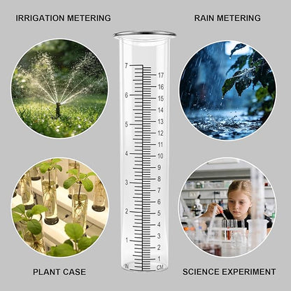 YJFWAL 2Pack 7" Plastic Rain Gauge Replacement Tube, 8.26 x 2.26 inches Cold Resistance Crack Resistance for Outdoor Yard Garden Lawn