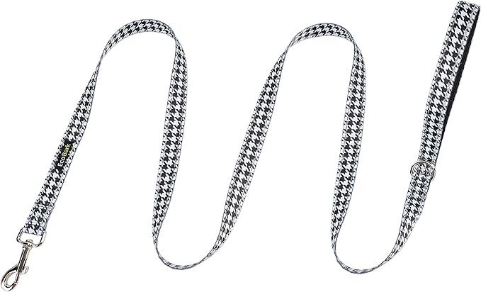 EcoBark Dog Leash - Soft & Reflective Comfort Leash with Padded Handle - Safe, Strong, & Durable for Small, Medium or Large Dogs (Houndstooth)