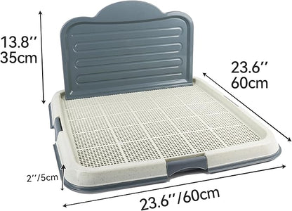 PAWISE Dog Pee Pad Holder Tray with Splash Guard, 23.6" Large Puppy Potty Training Pad Tray, Puppy Litter Box with High-Wall, Indoor Pet Toilet for Small to Medium Sized Dogs