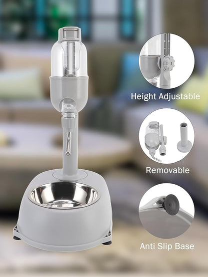 Pet Water Dispenser, Pet Standing Water Dispenser Bowl, 2 in 1 500ml Multifunctional Detachable Height with Stand for Dogs Cats