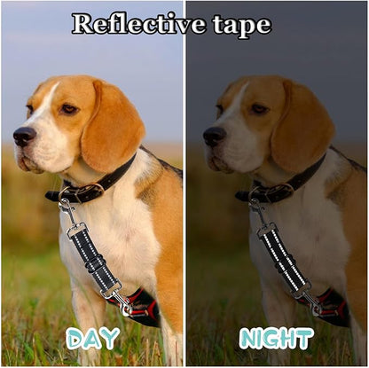 Dog Safety Collar Clip Backup Clip Bathtub Leash,Dog Backup Safety Strap Adjustable Reflective Double Ended Clasp Leash Connector (2 Pcs Thickening)