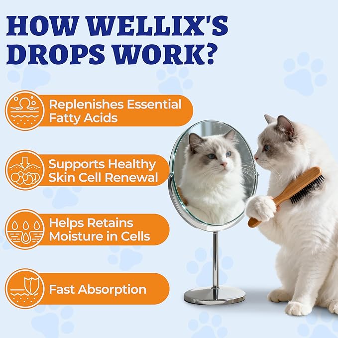 4 oz Skin&Coat Drops for Dogs&Cats - Liquid Supplement with Omega 369 Biotin-Dog Itch&Allergy Relief,Reduces Shedding,Dog Fish Oil,Coat Defense for Dogs&Cats,Chicken Flavor