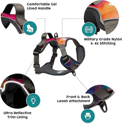 Embark Adventure XL Dog Harness for Extra Large Dogs – No Pull, Reflective Trim, Military Grade Nylon, 2 Leash Clips, Gel-Lined Handle, Soft Padded