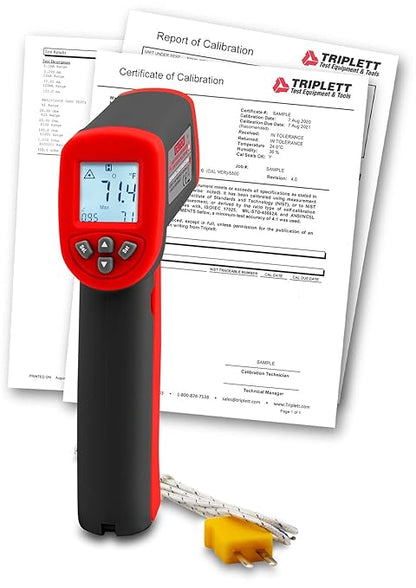 Triplett IRT227 12:1 Single Input Type K/J Thermometer with Certificate of Calibration to NIST, -58 to 1112°F (-50 to 600°C)