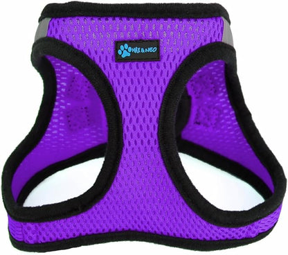 Max and Neo Nanu Small Dog Reflective Dog Harness - We Donate a Harness to a Dog Rescue for Every Harness Sold (Medium, Purple)