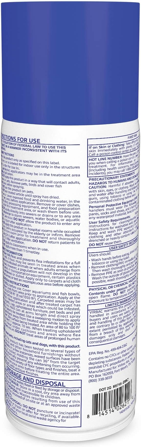 Virbac KNOCKOUT® E.S. Area Treatment Carpet Spray, Kills Fleas, Flea Eggs, Flea Larvae, and Prevents Infestations, 16 oz