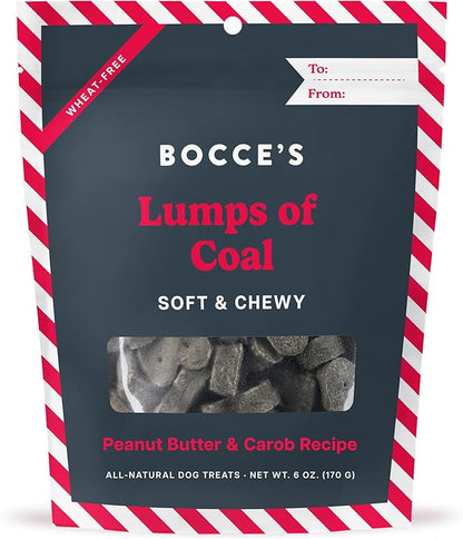 Bocce's Bakery Lumps of Coal Soft & Chewy Dog Treats, Natural Wheat-Free Christmas Dog Treats, 6 oz