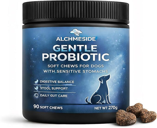 Probiotics for Dogs – Dog Probiotic Soft Chews for Digestive & Gut Health, Yeast Balance,3 Billion CFU with Prebiotic Inulin & Pumpkin, Gentle Formula for Sensitive Stomachs, Chicken Flavor, 90 Count