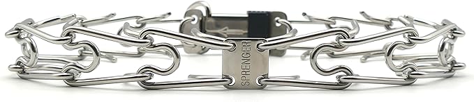Herm Sprenger Stainless Steel Prong Dog Collar with ClicLock Buckle - for Small Medium Large Dogs – Ultra-Plus Training Pinch Collar with Quick Release - Made in Germany (23in (58cm) x 3.2mm)