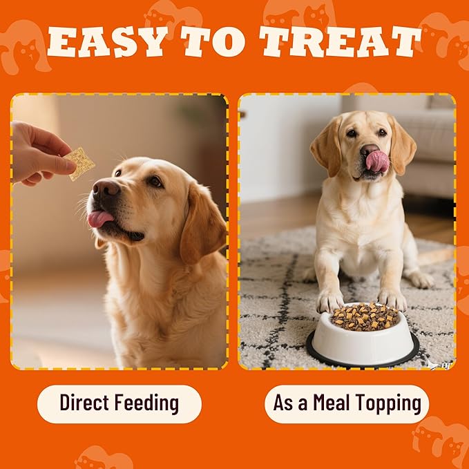 13.05oz Pumpkin Treats for Cat& Dog with Egg Yolk Creamy Core - Crunchy& Soft Cat Treats for Indoor Cats for Skin &Coat, Gut Health with Kitten Training Snacks
