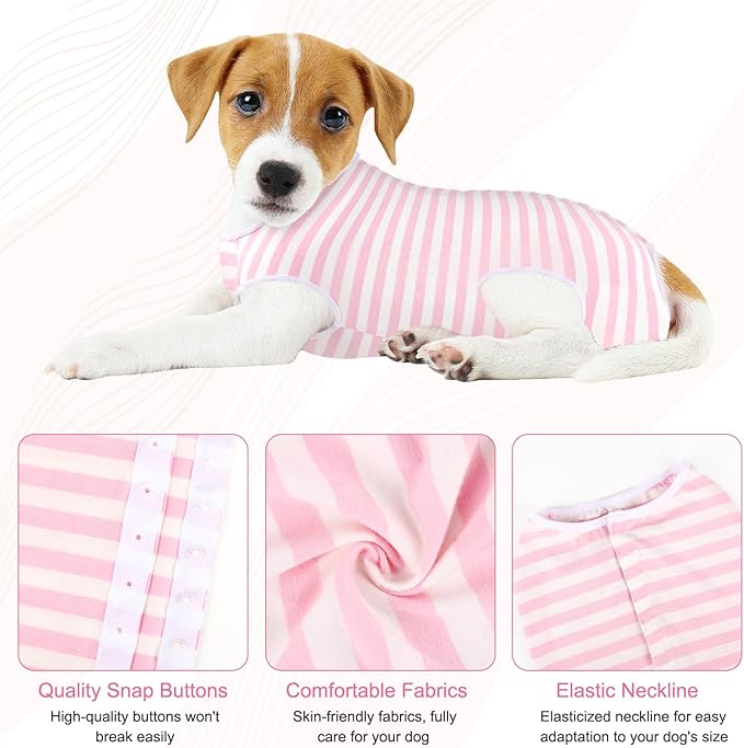 2 Packs Dog Recovery Suit for Surgery Dog Onesie Surgical Clothes Bodysuit for Male and Female Substitute E-Collar& Cone