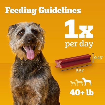 Pedigree Dentastix Dog Dental Treats, Large Breed Dog Treats, Bacon Flavor, 2.08 lb. Bag (40 Treats Total)