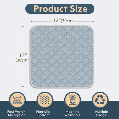 FunFurry Washable Guinea Pig Cage Liner - 4 Pack Reusable Washable Pee Pads，Waterproof Guinea Pig Bedding for Small Animal - Rabbit Bunny Hamster Puppy (Light Grey, 12" X 12" - 4 Pack)