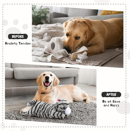 Puppy Toys with Heartbeat,Puppy Sleep Aid Toy,Small Dog Training Toys for Separation Anxiety Relief,Pets Plush Toys for Dogs Cats (Grey)