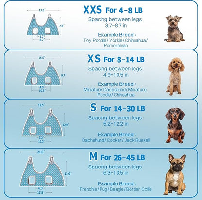 Supet Dog Grooming Hammock Harness for Dogs Cats, Relaxation Pet Nail Clipper Hammock, Restraint Dog & Small Animal Leashes Sling for Groomingk for Nail Trimming (Coral Blue, XS)