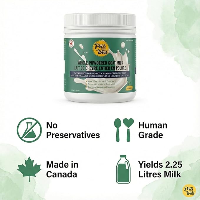 Pets Gone Wild | Goat Milk Powder with Spirulina | Non-GMO & Picky Eater Friendly | Nutrient-Dense Supplement for Daily Wellness & Hydration | 250 G