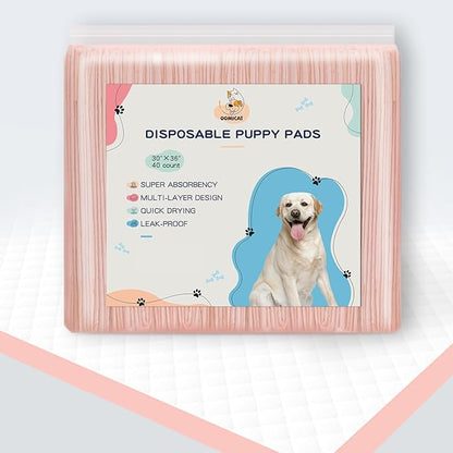 Dog Pee Pads Extra Large 30"×36" - 40 Count, XXL Pink Puppy Pads Unscented, Urine Underpads, Super Absorbent & Leak-Proof Potty Pads for Doggies