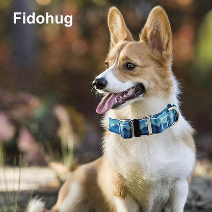Martingale Collar for Dogs with Buckle Dog Collar Adjustable Soft Nylon Boy Dog Collars for Puppy Dogs, Blue Sunset