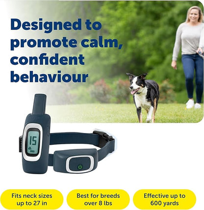PetSafe 600 Yard Remote Training Collar – Choose from Tone, Vibration, or 15 Levels of Static Stimulation – Medium Range Option for Training Off Leash Dogs – Waterproof and Durable – Rechargeable